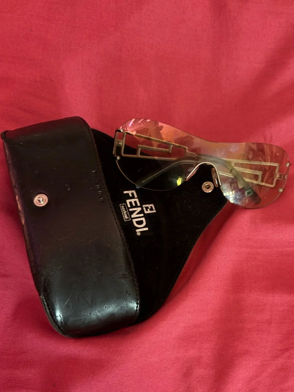 Fendi Rimless Shield brown Gradient Sunglasses with Case